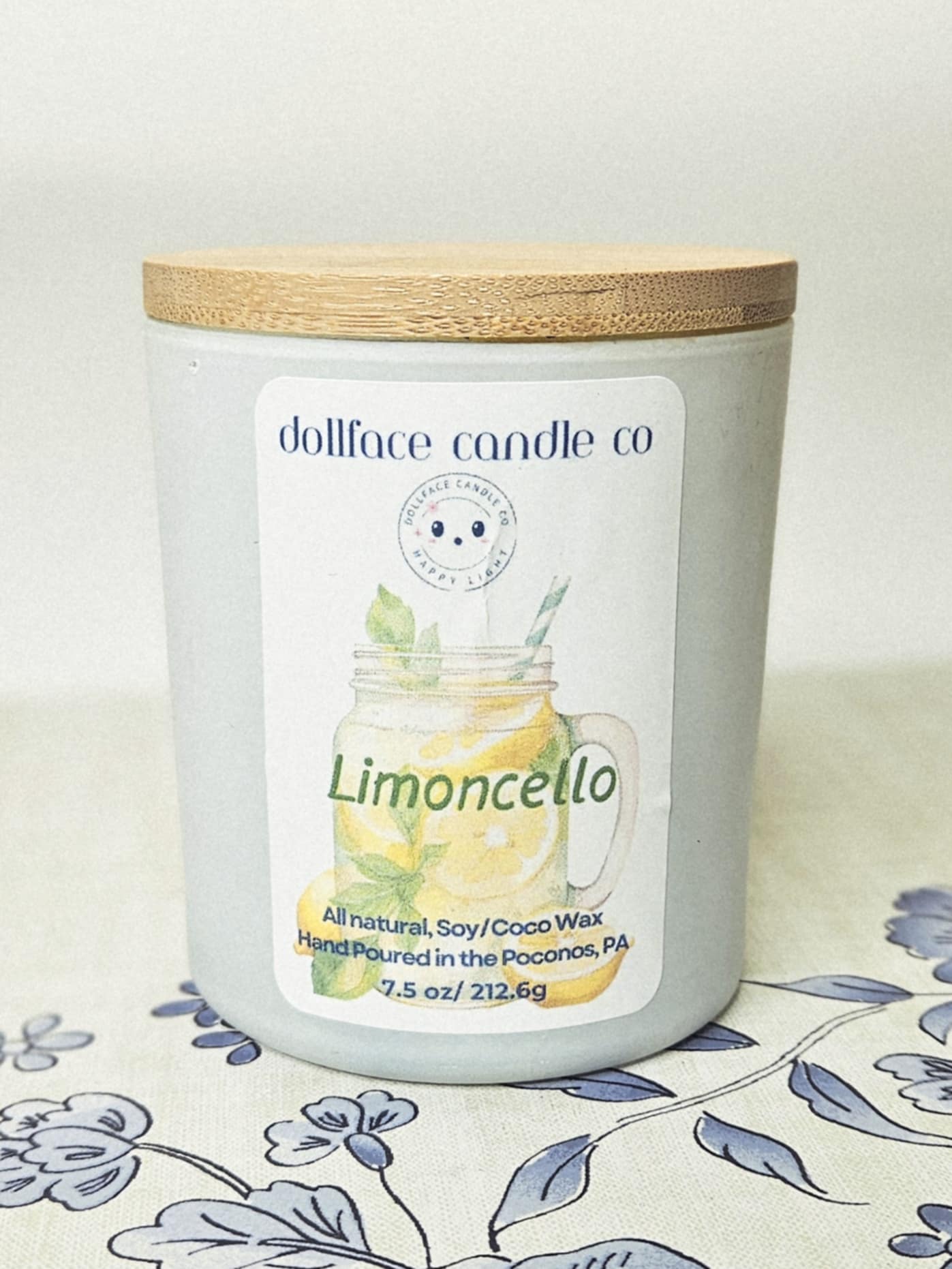 "Limoncello" Soy/Coco Luxury Gold and White Candle 7.5 oz