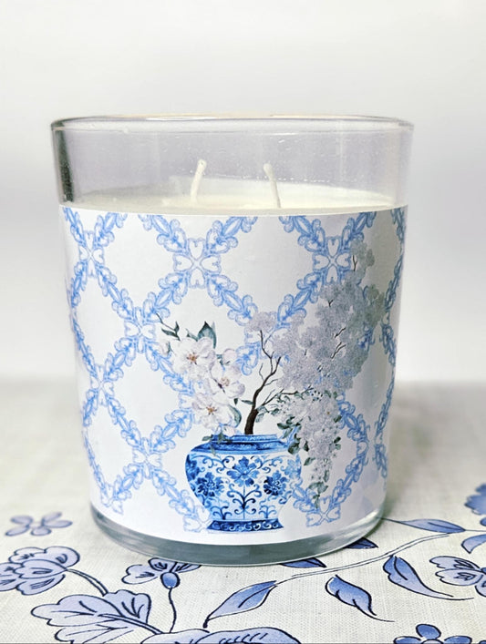 "Home" Chinoiserie Botanical Soy/Coco Wax Candle (Large)